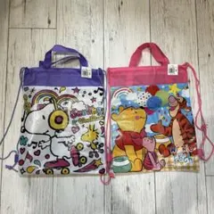 新品　ビニールバック　プーさん　スヌーピー　2枚セット