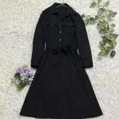 ANAYI ウール100％ シャツワンピース 38 日本製 ベルト付