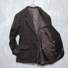 DAKS チェック柄 テーラードジャケット マルチカラー 裏地総柄 ヴィンテージ