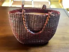 ダークブラウン レディース かごバッグ 鞄