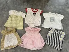 ベビー服夏物まとめ売り　女の子　半袖トップスセット 80cm 70cm
