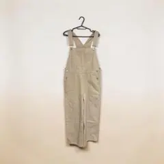 GUベージュ サスペンダー付きオーバーオール