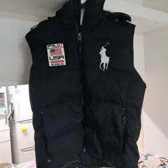 POLO RALPH LAUREN ビッグポニー刺繍 フード付 ダウンベスト L - メルカリ