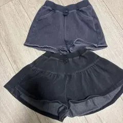 UNIQLO 90サイズ 黒ハーフパンツ2点セット