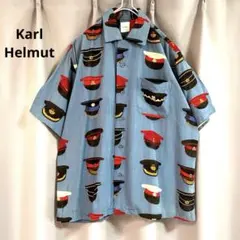 カールヘルム 帽子柄アロハシャツ レーヨン 総柄 オーバーサイズ ピンクハウスのサムネイル