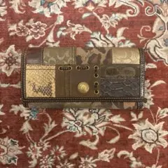 超レア　美品　COACH コーチ　パッチワーク フラップ 長財布　レザー