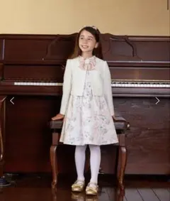 ショパン【大特価】フローラルブーケアンサンブルワンピース120cm ボレロ付き