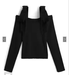 GRL ベロアリボンオフショルダーリブニットトップス 【pm812】