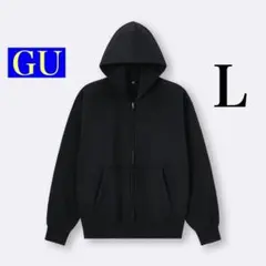 GU ヘビーウェイトスウェットフルジップパーカー L ブラック