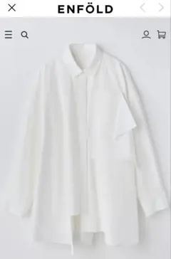 【正規品・ほぼ未使用】ENFOLD PLATE SHIRT 38 WHITEのサムネイル
