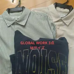 GLOBAL WORK 3点 ストライプ長袖シャツ パーカー Mサイズ