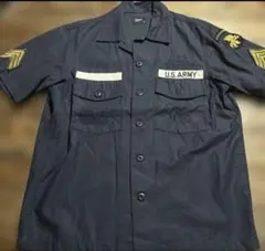 U.S. ARMY ミリタリー半袖ワークシャツ ダークブルーMサイズ
