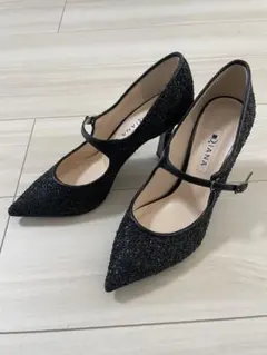 DIANA ダイアナ ガラスグリッターメリージェーン クログリッター