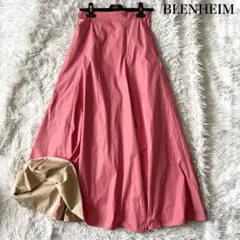 BLENHEIM メモリータフタハイウエストスカート ロング ピンク Sサイズのサムネイル