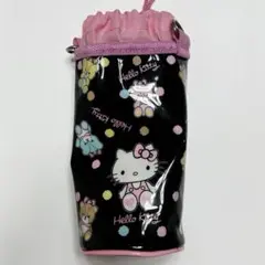 【新品】 キティ ボトルホルダー 水筒カバー ケース 黒 ピンク かわいい 保冷