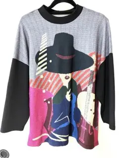 【TELVIAN】 レディース プルオーバーモダンアート風・レトロ風 M〜L