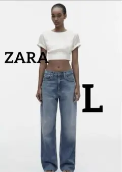 【新品タグ付き】ザラ　ZARA サテン オープンバック トップス 半袖 白　L