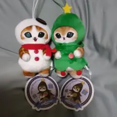 モフサンド　クリスマスにゃんマスコット　ツリー&雪だるま