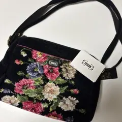 未使用　FEILER フェイラー　フラワー刺繍　肩掛け　花柄　ショルダーバッグ