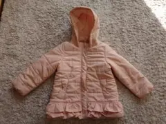 フリル付きピンクダウンコート　110ｃｍ