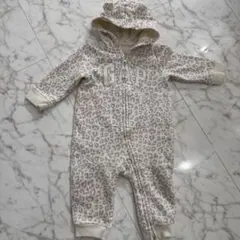 babyGAP ヒョウ柄耳付きロンパース　長袖カバーオール