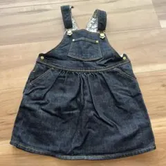 【PETIT BATEAU：24ヶ月/86cm】ジャンバースカート ダークデニム