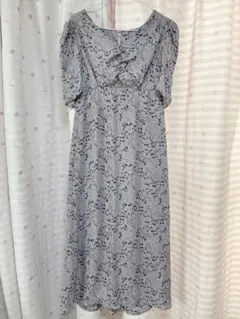 GRL 花柄バックリボンvネックワンピース[mc015]