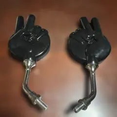バイク用 ハンドサイン型 ミラー 左右セット　じゃんけんミラー
