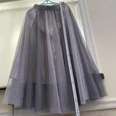 ロングチュールスカート　グレー　お値下げ最終