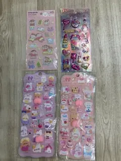 グリッター3Dシール おしりぷにぷにシール　クレヨンしんちゃんシール　4枚