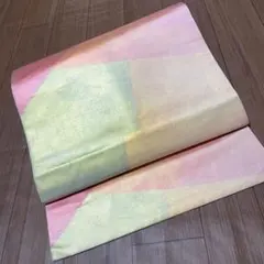 ⭐️カラフル可愛い引泊　九寸名古屋帯⭐️ベージュ地　セミフォーマル〜普段着物