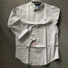 Ralph Lauren グレー/ホワイト チェック 長袖シャツ