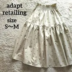 アダプトリテイリング フレア ロングスカート S M ベージュ ドットのサムネイル
