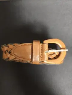 【レディース】【ブラウン】レザー編み込みベルト