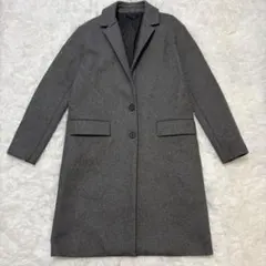 【未使用級】セオリー チェスターコート ロング丈 カシミヤ混 定番 近年モデル Theory カシミヤ混 ダブルフェイスチェスターコート カーキ 36 ロング