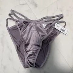 新品タグ付　aimerfeel エメフィール　パープル サテン風セクシーショーツ