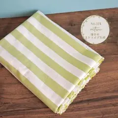 ☆ 薄手のグリーンストライプ生地 (No.178) ☆