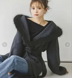 新品　snidel ファーフードニットコート　アウター　大人気完売品