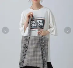 新品　LEPSIM フリルチェックトート　 トートバッグ