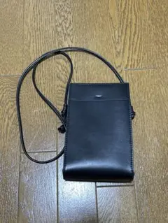 UNIQLO レザータッチミニツールショルダーバッグ ブラック