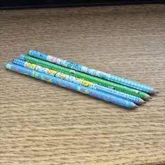 【平成レトロ】ミニ鉛筆　カラフルなキャラクター柄HB鉛筆セット4本まとめ売り