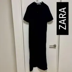 ZARA ZWコレクション 黒ポロワンピ S