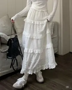 SHEIN レース　スカート　ホワイトのサムネイル