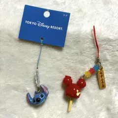 ディズニー ストラップ まとめ売り スティッチ ミッキー りんご飴
