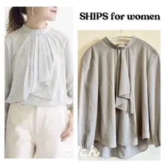 美品　SHIPS for womenシップス小紋プリントブラウス