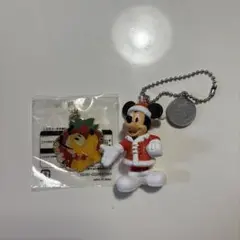 【ディズニー】ミッキー＆プルート クリスマス キーホルダー・チャーム 2点セット