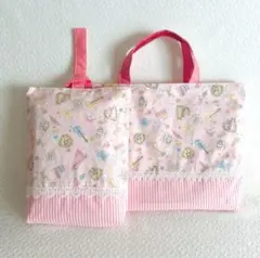 ピアノのレッスンバッグ　入園入学　上履き入れ　ピンク　ハンドメイド　女の子