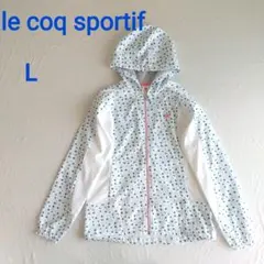美品　ルコックスポルティフ　フード付パーカー　ライトアウター　ボタニカル花柄　L