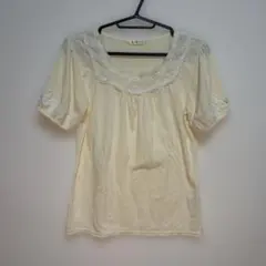 axes femme レース装飾 半袖カットソー クリーム Mのサムネイル