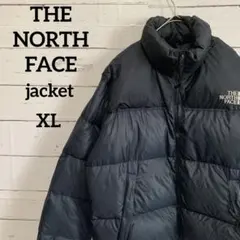 【ノースフェイス】中綿ジャケット　フード付きワンポイント刺繍ロゴ　USA規格